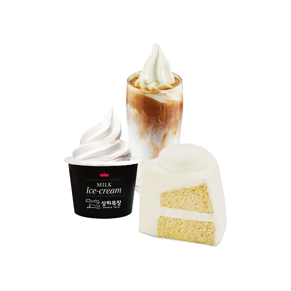 [폴 바셋] 바닐라 쉬폰 케이크(조각)+밀크아이스크림+아이스크림 카페라떼S 이미지